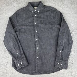 Flint and Tinder Charcoal Gray Button Down Shirt Long Sleeve Men's Size Small